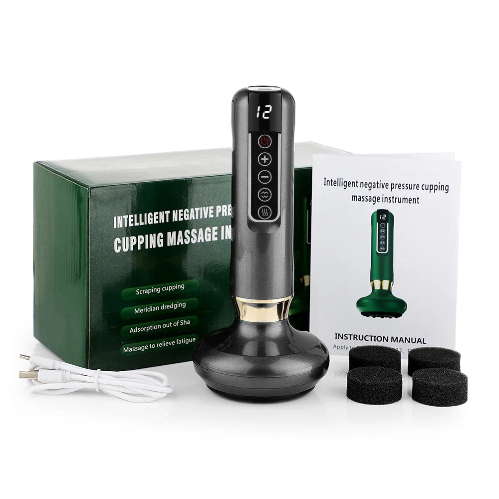 Electric Cupping Device 12/6 Level Vacuum Cupping Cans Rechargeable Scraping Cupping Cans Suction Massage Apparatus