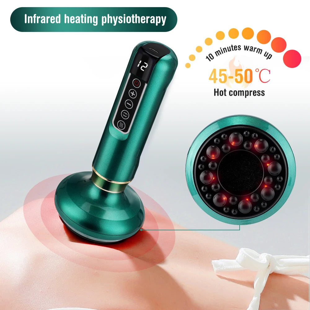 Electric Cupping Device 12/6 Level Vacuum Cupping Cans Rechargeable Scraping Cupping Cans Suction Massage Apparatus