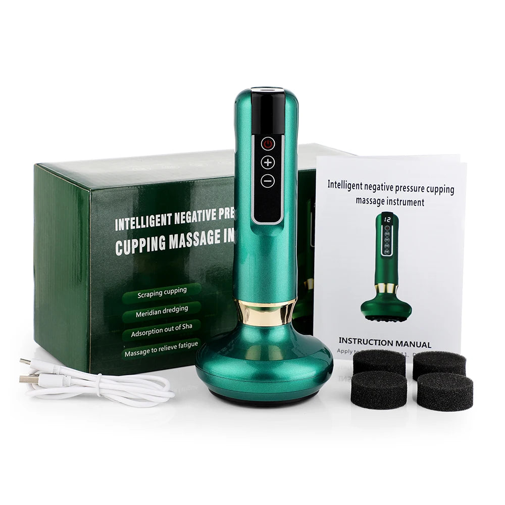 Electric Cupping Device 12/6 Level Vacuum Cupping Cans Rechargeable Scraping Cupping Cans Suction Massage Apparatus