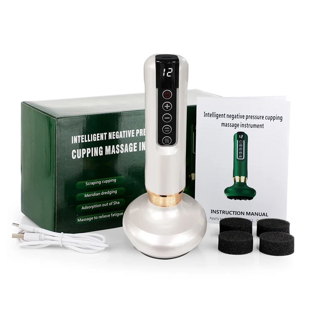 Electric Cupping Device 12/6 Level Vacuum Cupping Cans Rechargeable Scraping Cupping Cans Suction Massage Apparatus